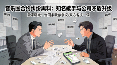 音乐圈合约纠纷黑料：知名歌手与公司矛盾升级